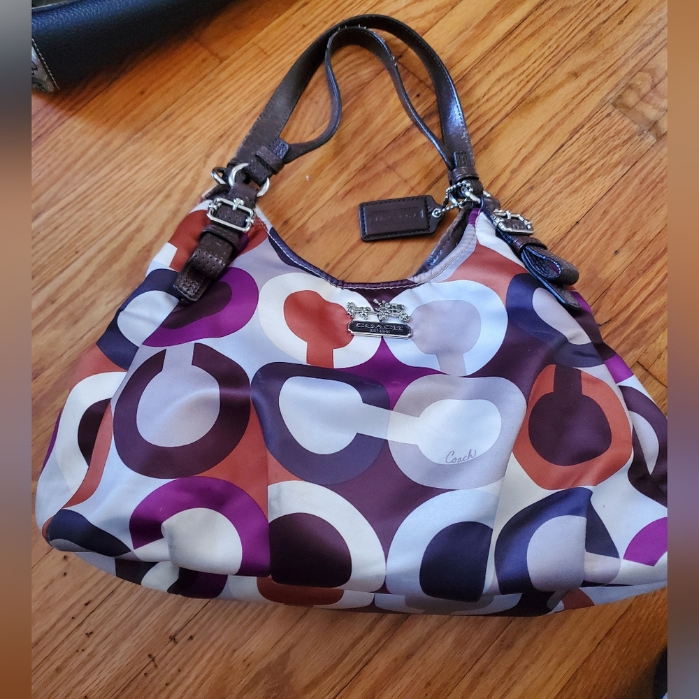 Coach SATIN  Multicolor Signature Hobo Bag - Picture 2 of 16
